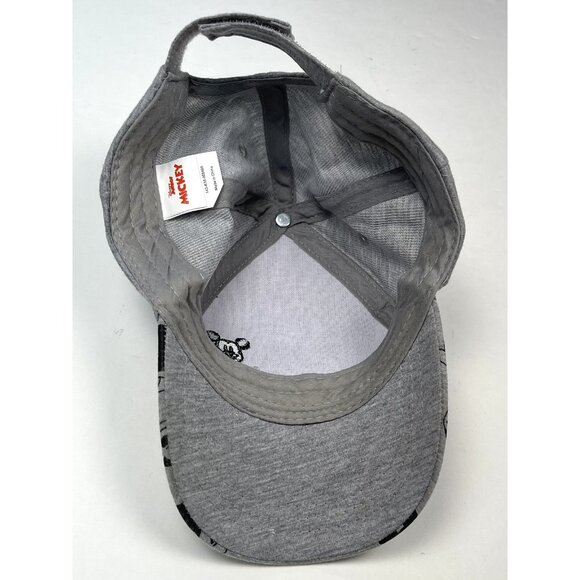 DISNEY JUNIOR OSFA Gray Knit Mickey Mouse All-Over Print Embroidery CAP Hat EUC - Picture 6 of 8